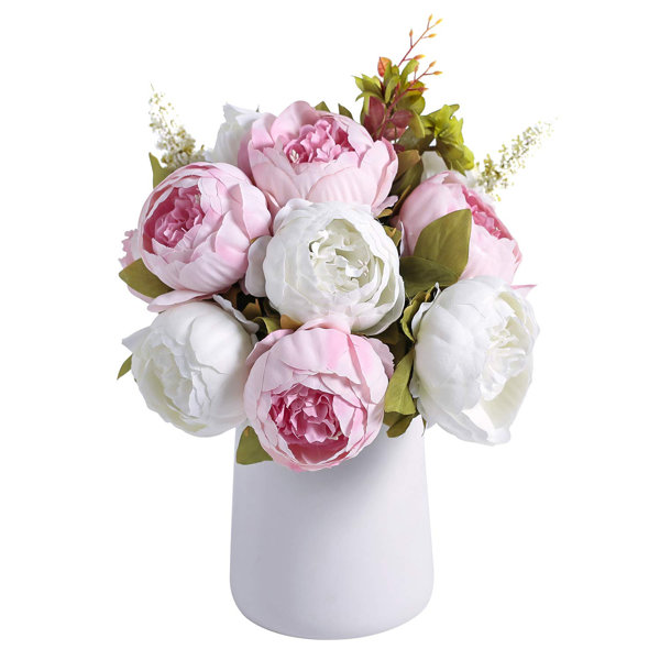 Primrue Peony Floral Arrangement in Vase Wayfair